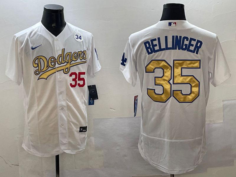 Men Los Angeles Dodgers #35 Bellinger White Elite 2025 Nike MLB Jersey style 7->los angeles dodgers->MLB Jersey